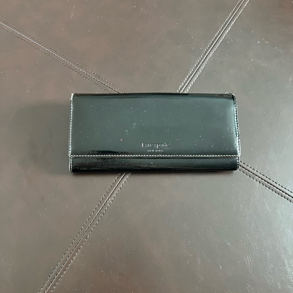 Black patent leather wallet